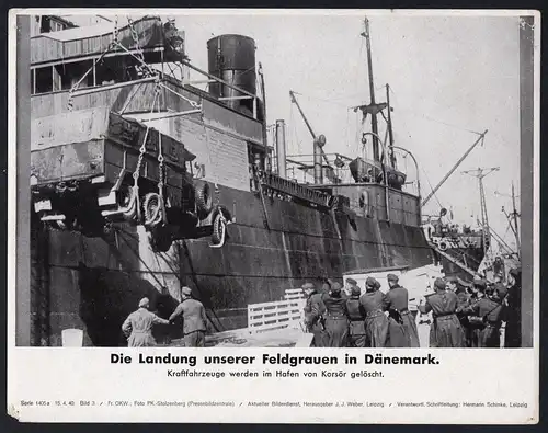 Die Landung unserer Feldgrauen in Dänemark - Pressefoto Aktueller Bilderdienst Serie 1405 a - Bild 3