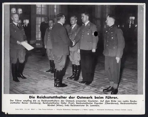 Die Reichsstatthalter der Ostmark beim Führer - Pressefoto Aktueller Bilderdienst Serie 1405b - Bild 5