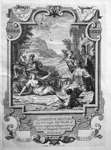 Algemeene Histori - Titelblatt Titel title page Atlas Griechenland Greece Kupferstich antique print