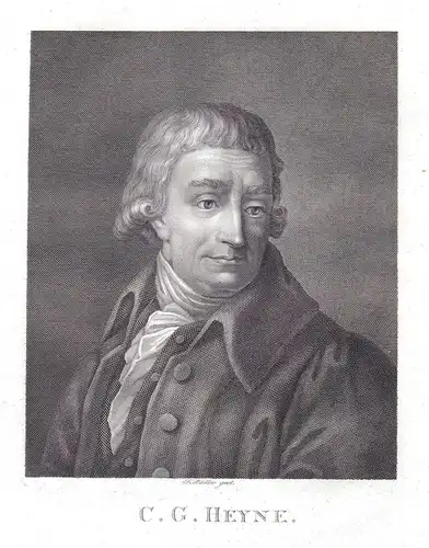 C.G. Heyne - Christian Gottlob Heyne Altertumswissenschaftler Chemnitz Portrait Kupferstich antique print