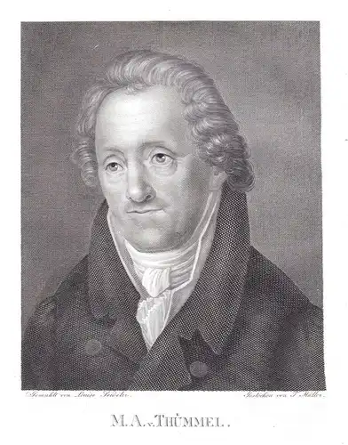 M.A.v. Thümmel - Moritz August von Thümmel (1738-1817) Schriftsteller Leipzig Portrait Kupferstich antique pri