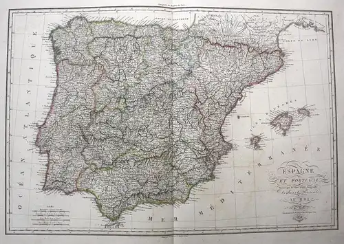 Carte de l'Iberie ou Espagne ancienne - Espana Spain Spanien Portugal Karte map Kupferstich antique print