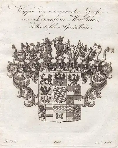 Wappen der mitregierenden Grafen von Löwenstein-Wertheim, Vollrathischer Speciallinie - Löwenstein Wertheim Ba