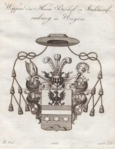 Wappen des Herrn Bischofs zu Stuhlweissenburg in Ungarn - Stuhlweißenburg Székesfehérvár Ungarn Hungary Wappen