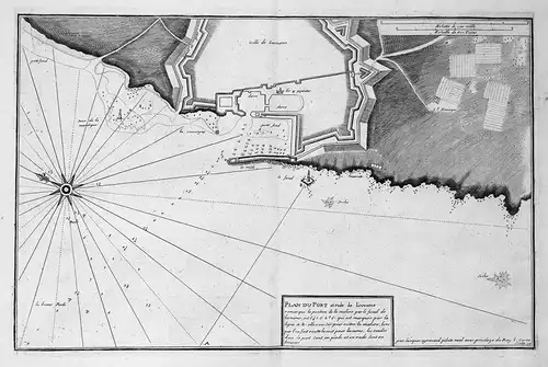 Plan du Port et rade de Livourne - Livorno porto carta incisione Karte map Kupferstich antique print