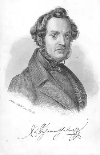 Ludwig Schwanthaler Bildhauer sculptor Portrait Stahlstich antique print