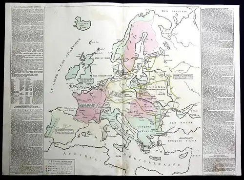 L'Europe Moderne - Europa Europe Portugal Espana France Africa England Italia Deutschland Karte map Kupferstic