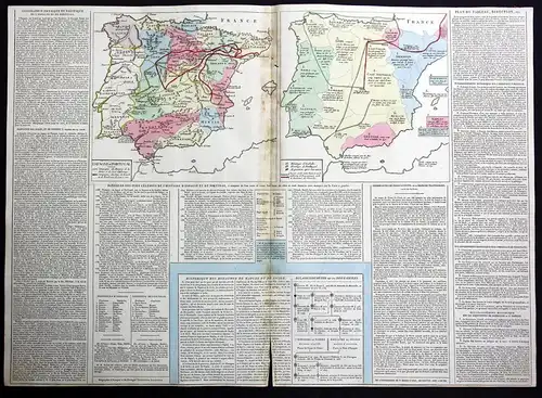 Espagne et Portugal - Espana Portugal Spain Spanien Karte map Kupferstich antique print