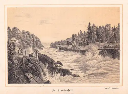 Der Imatrafall - Imatrafall Imatrankoski Imatra Finnland Suomen Ansicht view Lithographie lithograph Litho