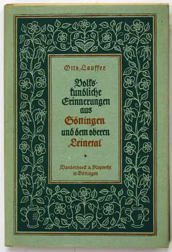 Volkskundliche Erinnerungen aus Göttingen und dem oberen Leinetal