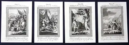 Vier original Kupferstiche aus dem 18 Jh. zum Buch Judas (Bibel)