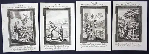 Vier original Kupferstiche aus dem 18 Jh. zu den Büchern der Könige (Bibel)