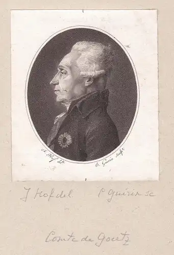 Johann Eustach von Görtz Erzieher der Prinzen von Sachsen-Weimar-Eisenach Portrait Kupferstich antique print