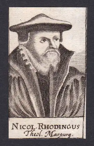 Nicol. Rhodingus / Nikolaus Roding / theologian Theologe Marburg