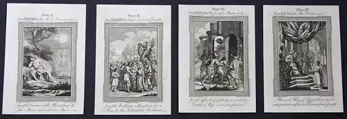 Vier original Kupferstiche aus dem 18 Jh. zum Buch Genesis (Bibel)