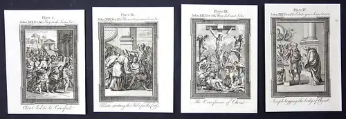 Vier original Kupferstiche aus dem 18 Jh. zum Buch Johannes (Bibel)