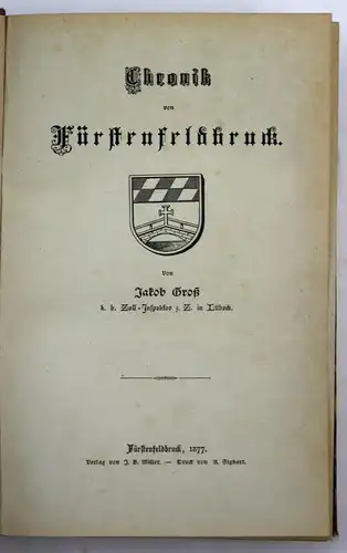 Chronik von Fürstenfeldbruck. - Erste Ausgabe.