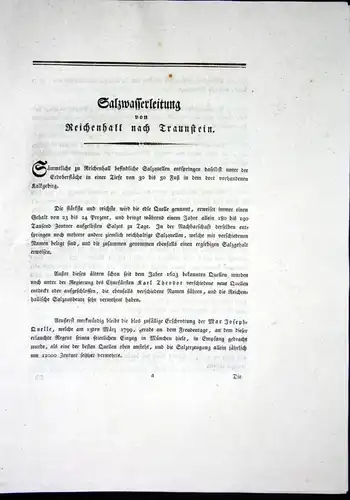 Beschreibung der Chaussee von Reichenhall nach Traunstein - Beschreibung Textblätter Karte Reichenhall Traunst