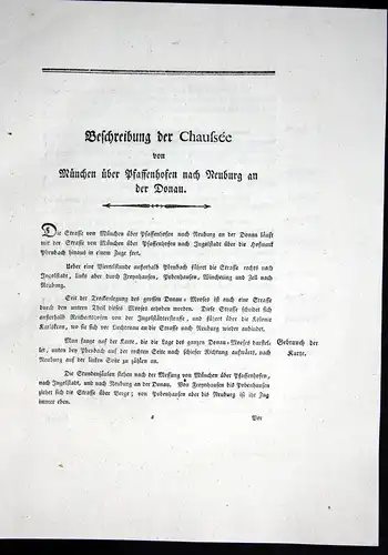 Beschreibung der Chaussee von München über Pfaffenhofen nach Neuburg an der Donau - Beschreibung Textblätter K