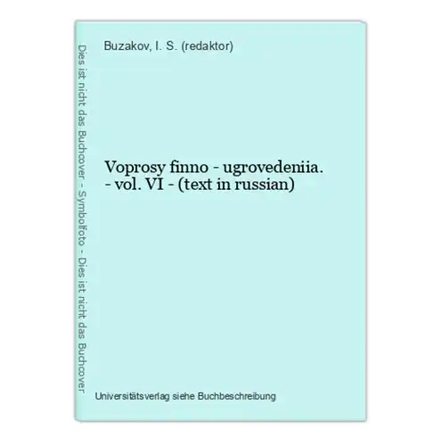 Voprosy finno - ugrovedeniia. - vol. VI - (text in russian)
