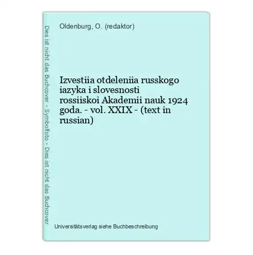 Izvestiia otdeleniia russkogo iazyka i slovesnosti rossiiskoi Akademii nauk 1924 goda. - vol. XXIX - (text in