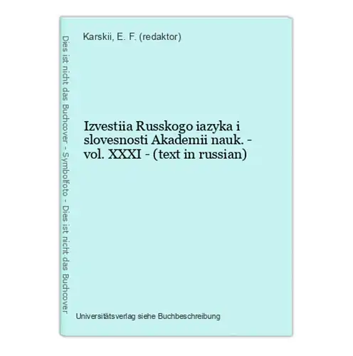 Izvestiia Russkogo iazyka i slovesnosti Akademii nauk. - vol. XXXI - (text in russian)