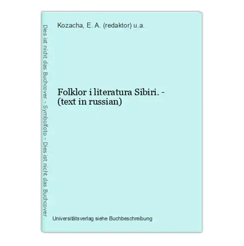 Folklor i literatura Sibiri. - (text in russian)