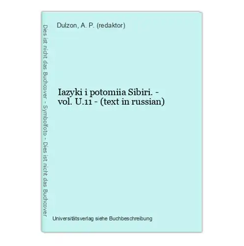 Iazyki i potomiia Sibiri. - vol. U.11 - (text in russian)
