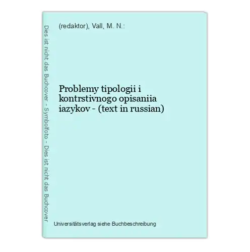 Problemy tipologii i kontrstivnogo opisaniia iazykov - (text in russian)