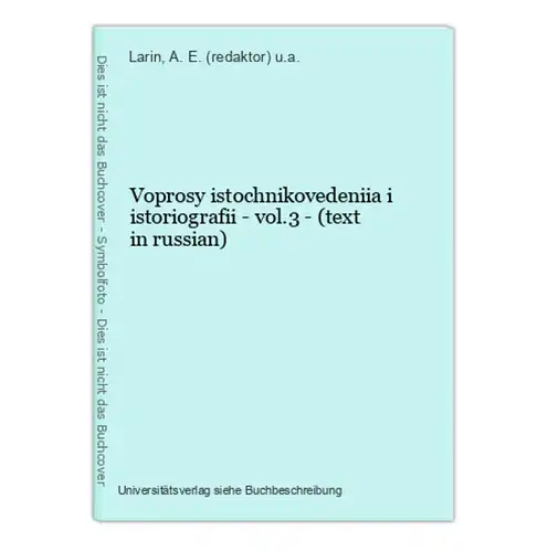 Voprosy istochnikovedeniia i istoriografii - vol.3 - (text in russian)