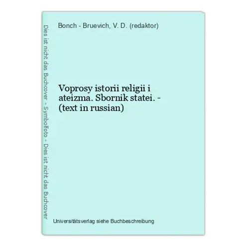 Voprosy istorii religii i ateizma. Sbornik statei. - (text in russian)