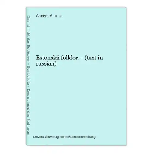 Estonskii folklor. - (text in russian)