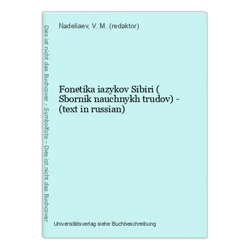 Fonetika iazykov Sibiri ( Sbornik nauchnykh trudov) - (text in russian)