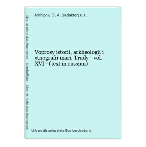 Voprosy istorii, arkheologii i etnografii mari. Trudy - vol. XVI - (text in russian)