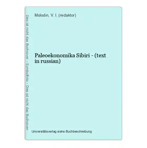 Paleoekonomika Sibiri - (text in russian)