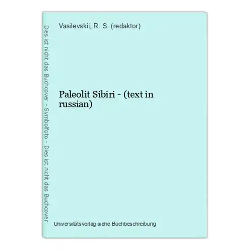 Paleolit Sibiri - (text in russian)
