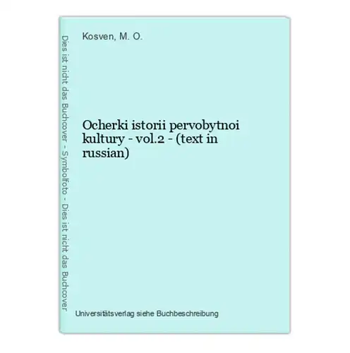 Ocherki istorii pervobytnoi kultury - vol.2 - (text in russian)