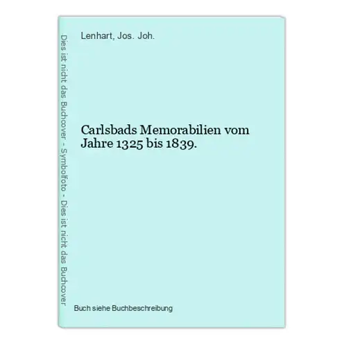 Carlsbads Memorabilien vom Jahre 1325 bis 1839.