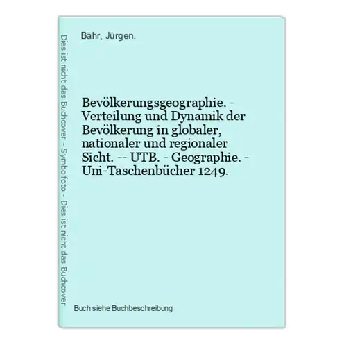 Bevölkerungsgeographie. - Verteilung und Dynamik der Bevölkerung in globaler, nationaler und regionaler Sicht.