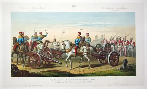 Die Mannschaft von Neuenstadt mit den eroberten Kanonen. II. - Neuenstadt Kanonen Festzug Schlacht bei Murten