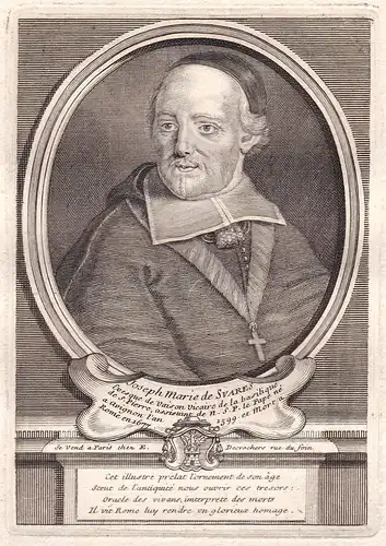 Joseph Marie de Suares - Joseph Marie de Suares Vaison-la-Romaine gravure Portrait Kupferstich antique print