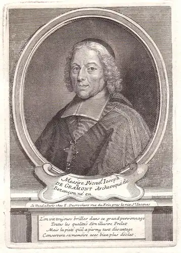 Messire Franc.s Ioseph de Gramont - Francois-Joseph de Grammont gravure Portrait Kupferstich antique print
