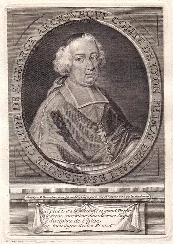Messire Claude de St. George - Claude II de Saint-Georges gravure Portrait Kupferstich antique print
