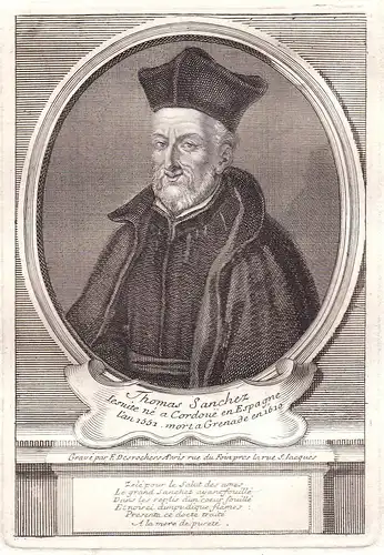 Thomas Sanchez - Tomas Sanchez de Avila Granada teologo profesor Cordoba Portrait Kupferstich antique print Th