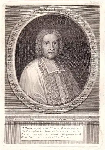 M.re Felix Esnault - Felix Esnault Saint-Jean-en-Greve Paris cure gravure Portrait Kupferstich antique print