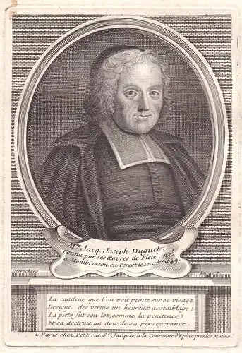 M.re Jacq. Joseph Duguet - Jacques Joseph Duguet gravure pretre Portrait Kupferstich antique print