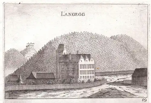Langegg - Maria Langegg Bergern im Dunkelsteinerwald Kupferstich antique print