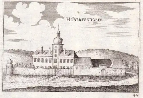 Höbertendorff - Schloss Hubertendorf Kottingburgstall Blindenmarkt Kupferstich antique print
