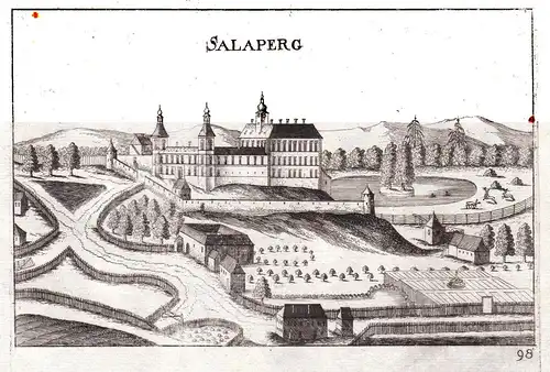 Salaperg - Schloss Salaberg Haag Amstetten Ansicht Kupferstich antique print