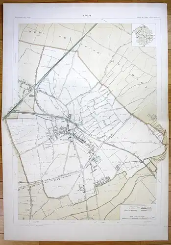 Stains - Stains Chemin Pierrefitte Courneuve plan de la ville city map Paris